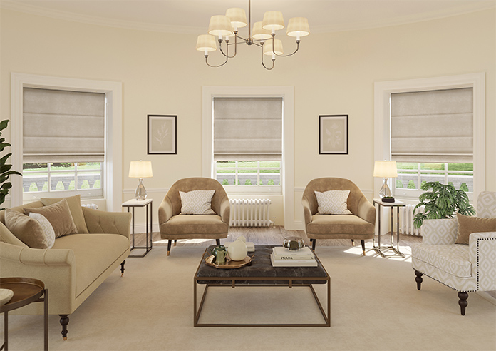 Florence Faux Suede, Light Tan - Motorised Roman Blind - Image 8
